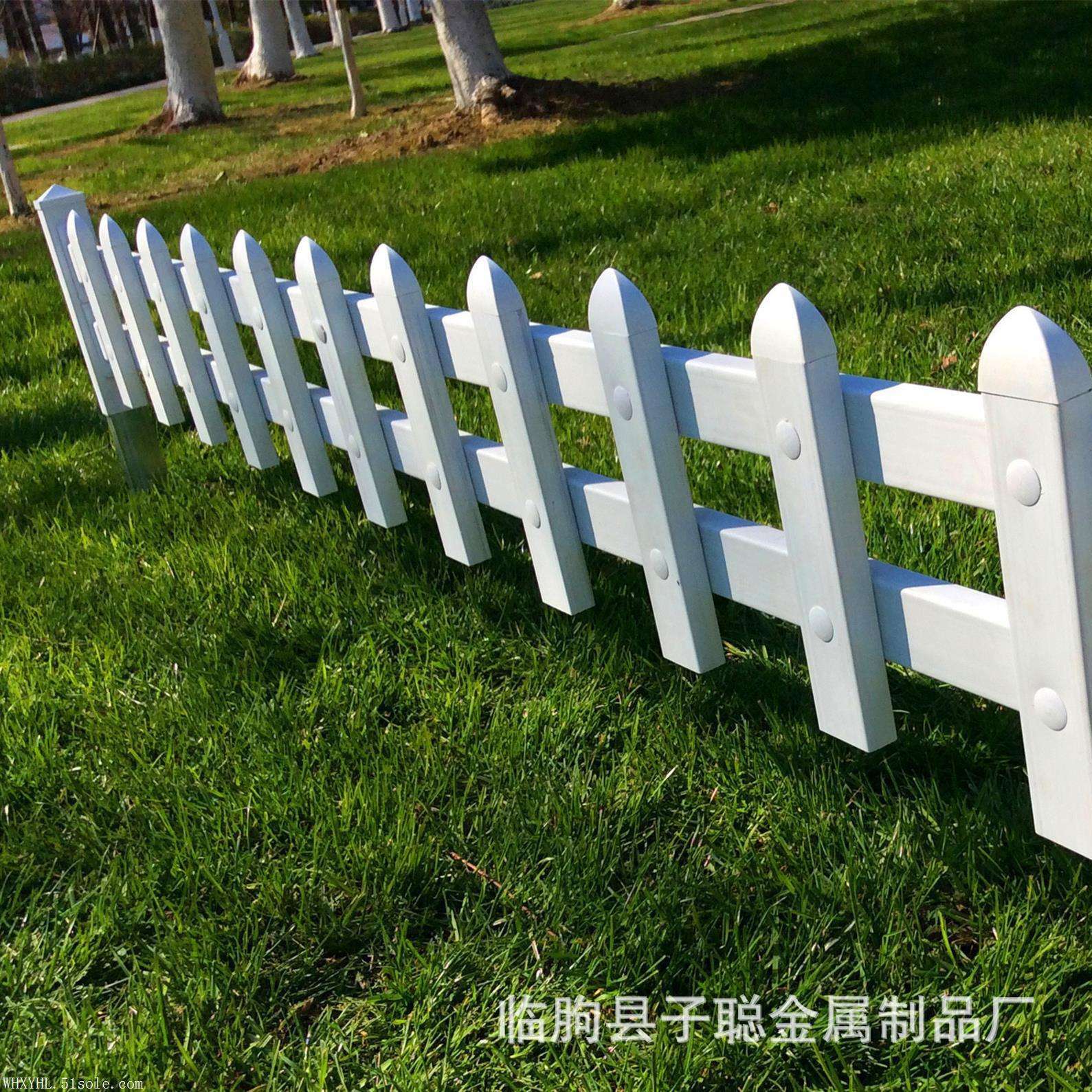 小区公园围栏绿化带白色pvc塑钢庭院园艺花坛草坪护栏钢制栅栏