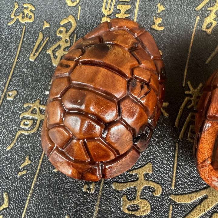 天然雷击木枣木富甲天下文玩木雕龟壳摆件富甲一方把玩件手把件