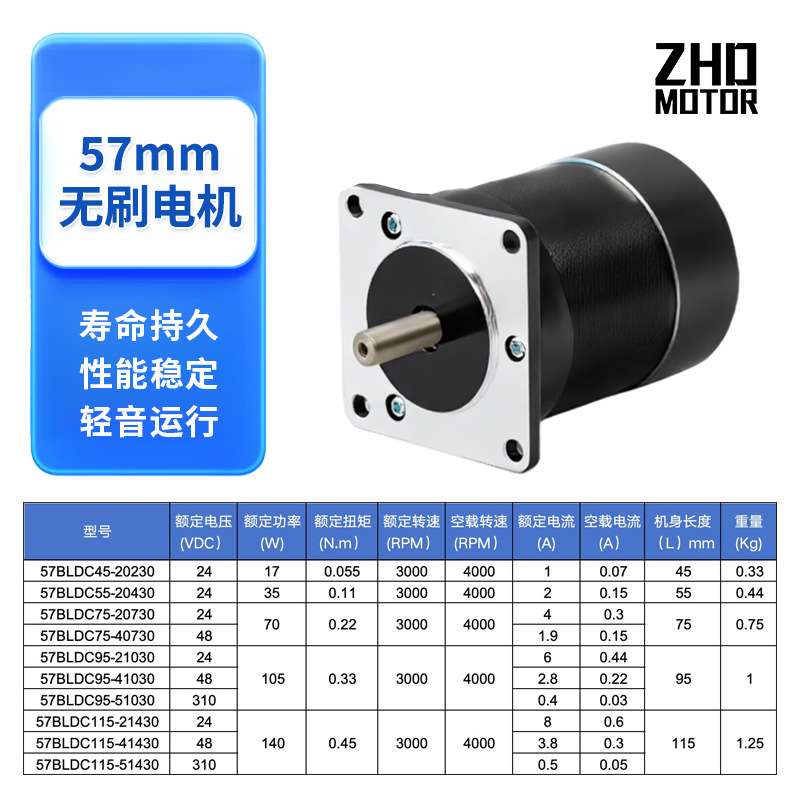 57直流无刷电机现货电动马达12v24v无刷电机风扇马达手持电机静音