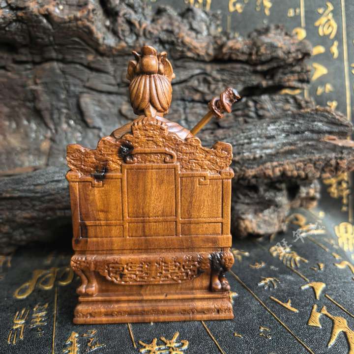 玉帝王母摆件坐龙椅玉皇大帝王母娘娘神像一对家用枣木摆件
