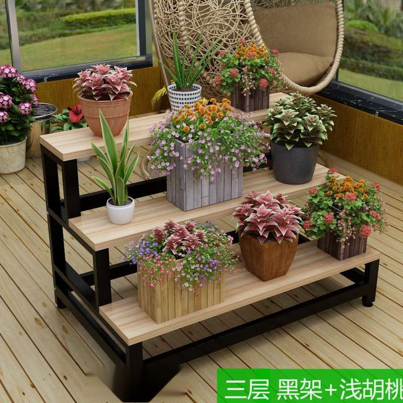 室内阳台梯形置物架铁艺多层多肉花盆阶梯式盆栽架花店展示架货架
