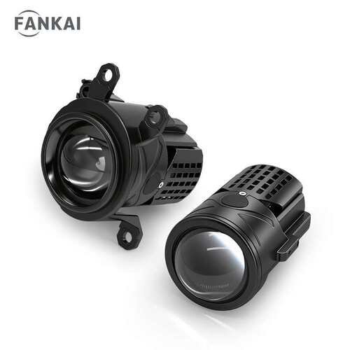 跨境2 Inch三色LED雾灯双光透镜双灯杯55W大功率远近一体fog lens
