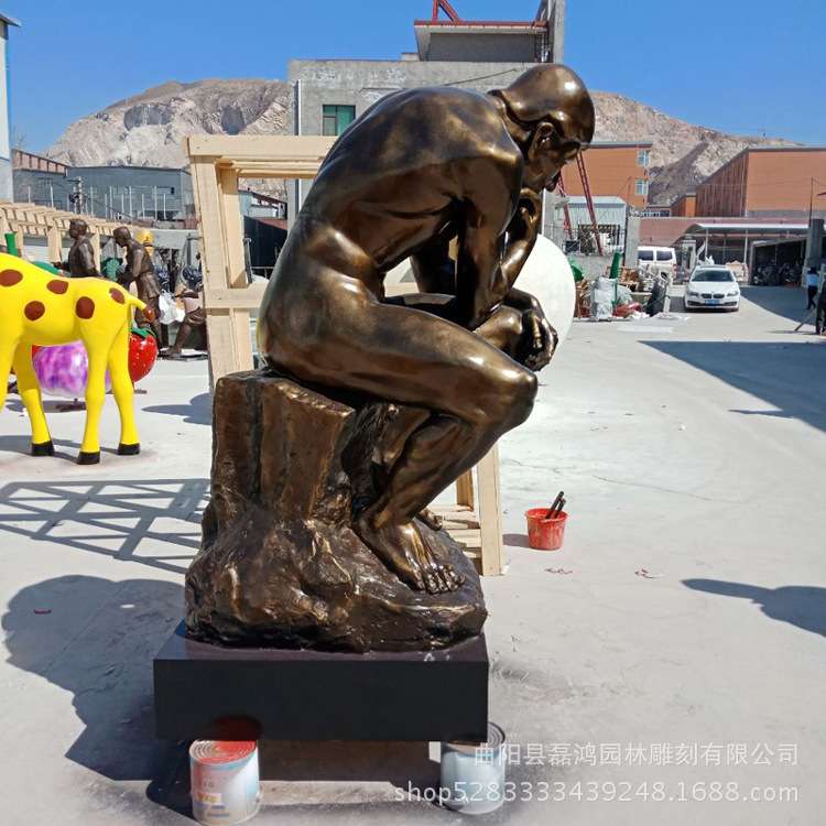 玻璃钢人物雕塑厂家欧式名人雕像思想者大型西方人物雕塑户外摆件