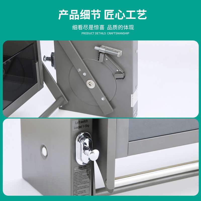 左铝 厨房阻尼缓冲橱柜拉篮抽屉式双层玻璃吊柜升降机拉篮下拉式