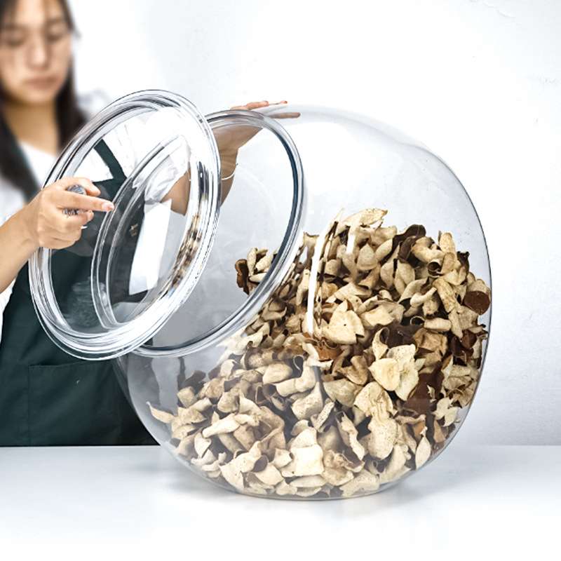 可斜放陈皮储存罐带盖小青柑亚克力防碎储存罐鱼胶透明防尘密封罐