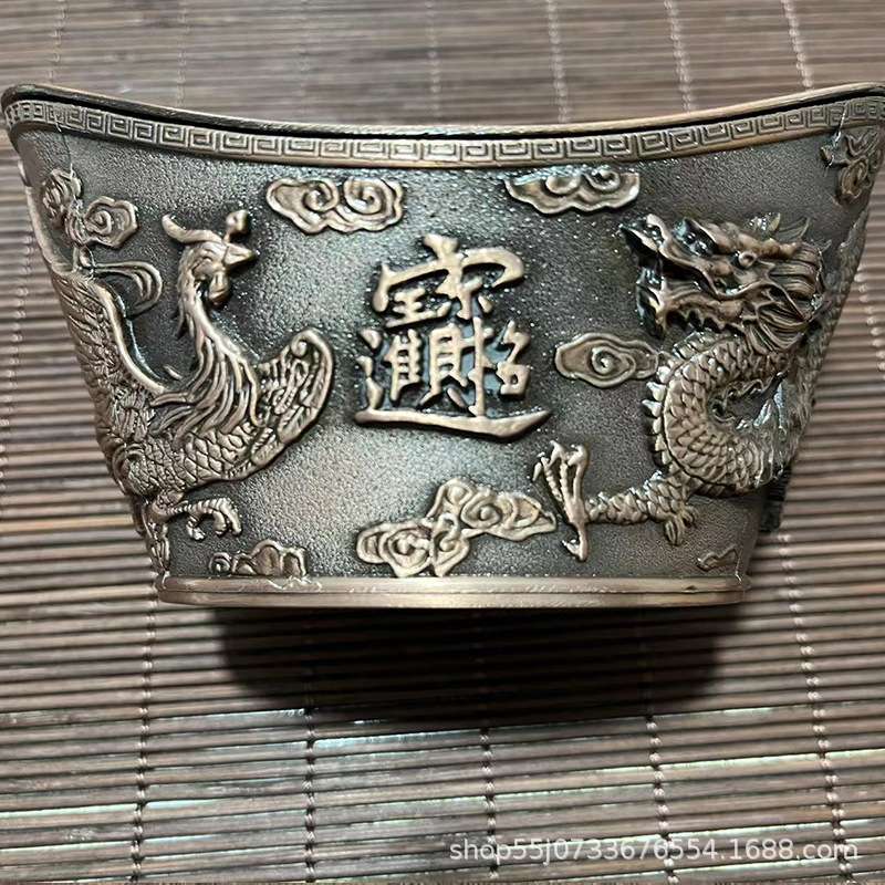 金元宝存钱罐龙凤元宝合金开业摆件送礼龙年桌面招财猫聚财发财树