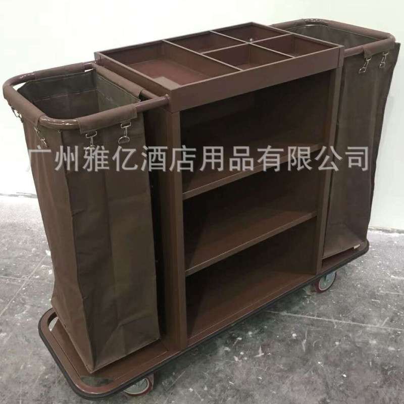 工厂 宾馆铁烤漆加厚客房服务车大号工作车酒店三层布草收集车