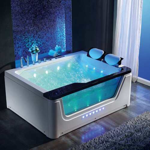 按摩浴缸双人按摩冲浪jacuzzi亚克力恒温智能浴缸室内成人bathtub