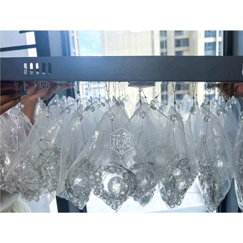 镂空分段水晶菠萝珠帘珠串吊顶线帘舞台背景装饰婚庆道具婚庆装饰