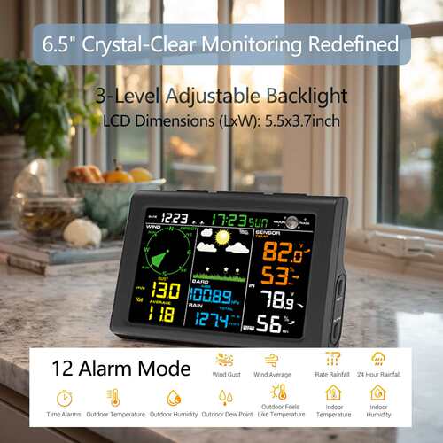 无线气象站彩屏室内外温湿度卫星计天气预Weather Station