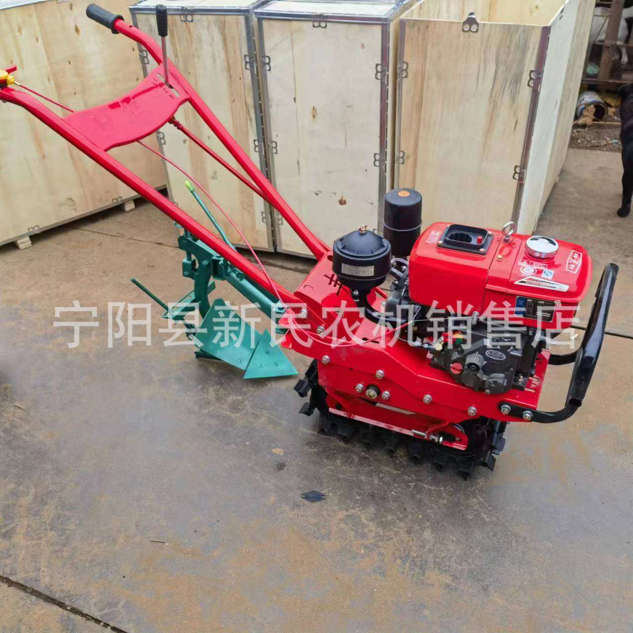 山地丘陵地区用小型微耕机汽油机柴油机款式开沟除草带翻转犁犁耙
