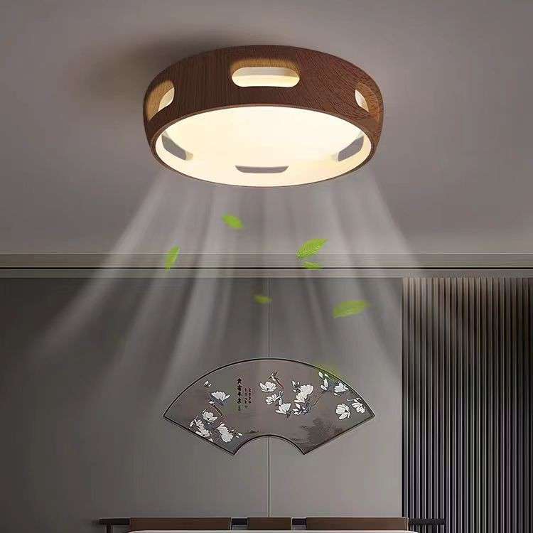 无叶风扇灯全光谱护眼卧室吸顶风扇灯隐形静音无叶110v吊扇灯具