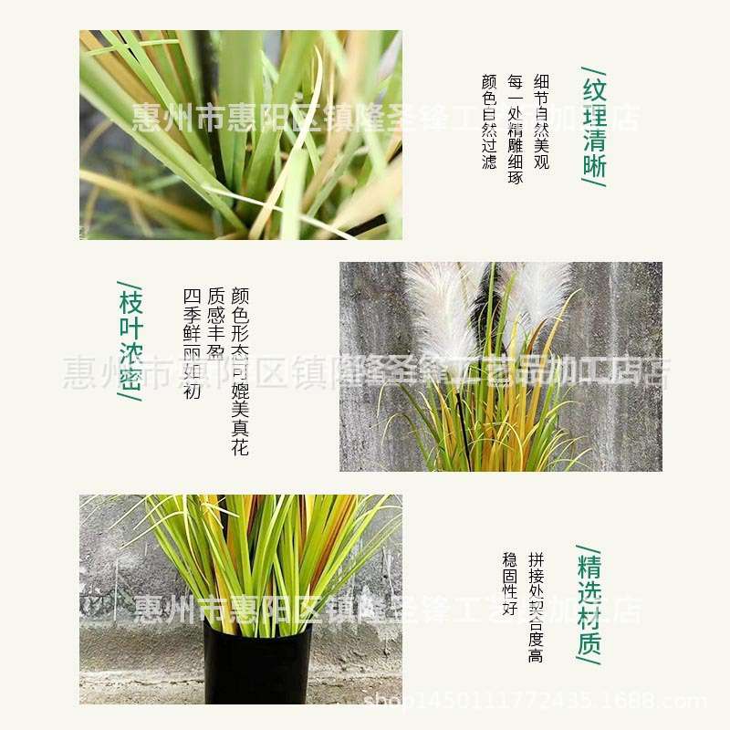 仿真植物仿真绿植仿真芦苇洋葱草仿真草工厂现货三头芦苇人造植物