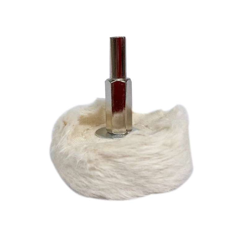 跨境 带柄白布轮 镜面抛光轮抛光布轮 绿蜡棕蜡绒布轮柄径6MM