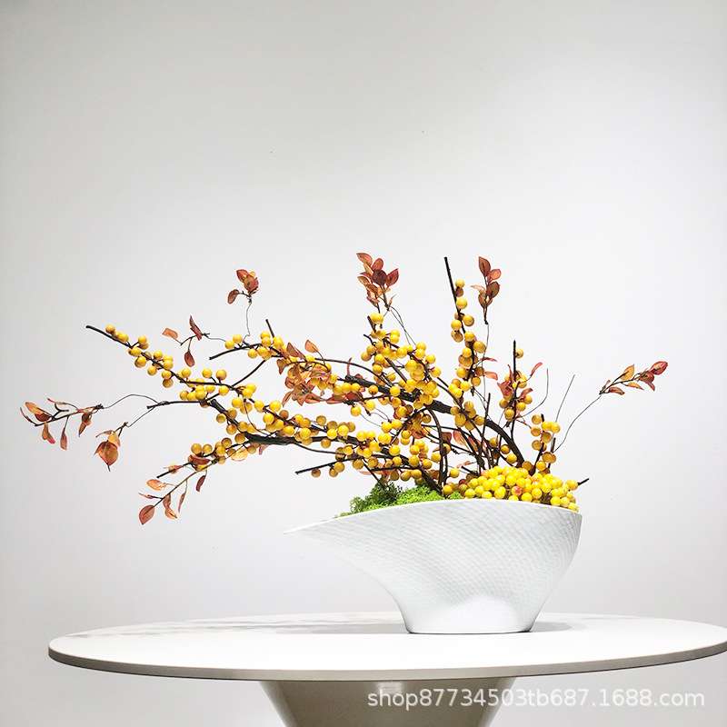 仿真花摆件假花精致摆设客厅装饰中式花瓶桌面轻奢中式禅意花艺
