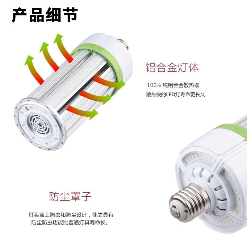 LED灯泡玉米灯家用仓库厂房照明灯节能灯暖白三色光照明led高暴亮
