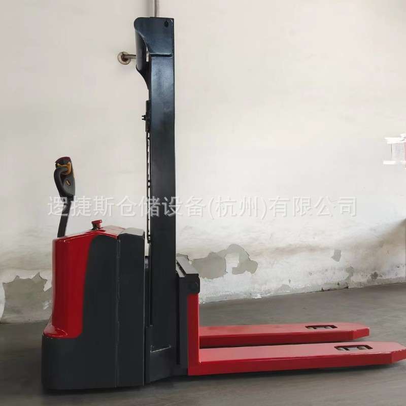 1T双起升电动堆高车站驾式全电动升高搬运车液压升降托盘堆垛叉车