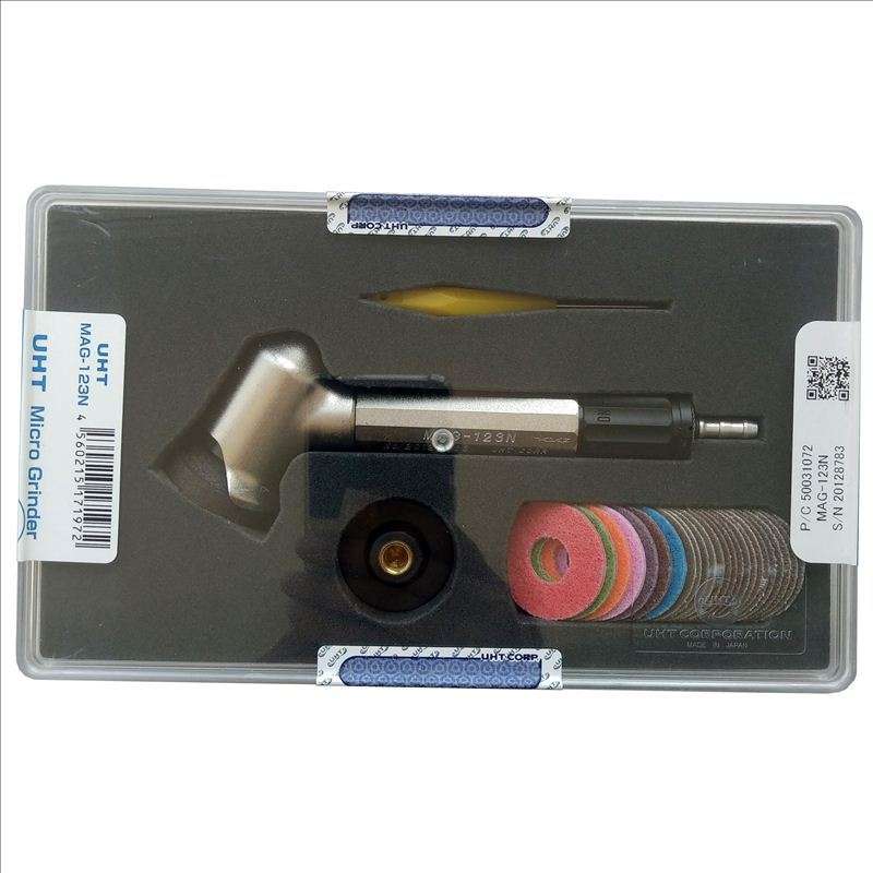 UHT气动打磨机工业级抛光工具微型弯头平面砂轮砂纸机MAG-123N