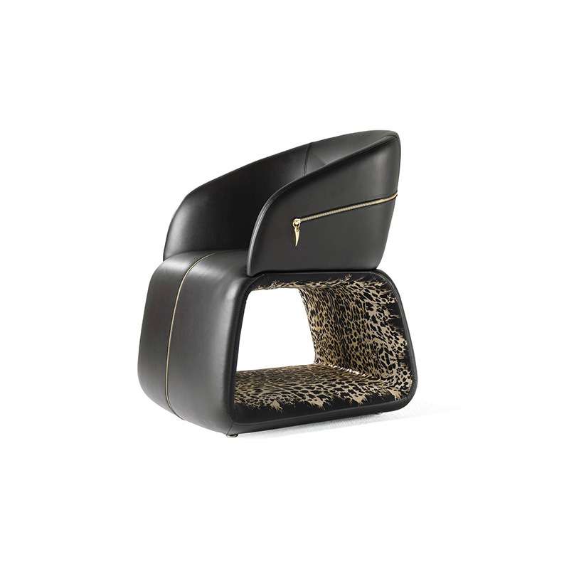 21st Century Wild Armchair in Leather by Roberto Cavalli