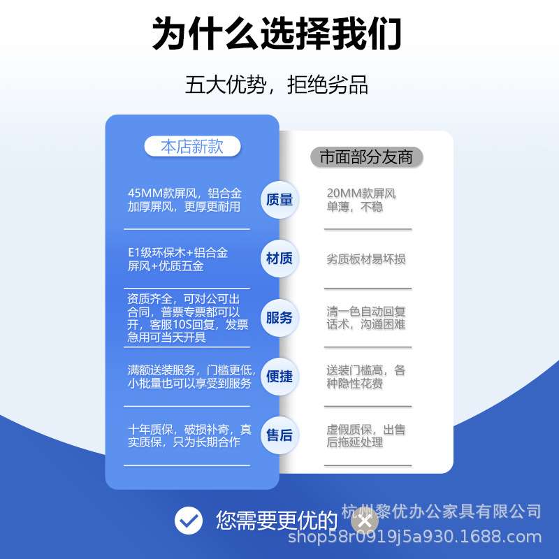 屏风办公桌办公室员工电脑办公桌椅组合简约职员财务办工桌子单人