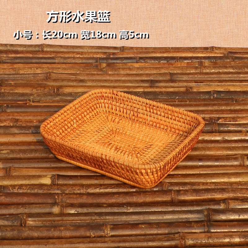 越南北欧水果篮手工藤编水果盘客厅茶几个性欧式藤艺创意收纳篮