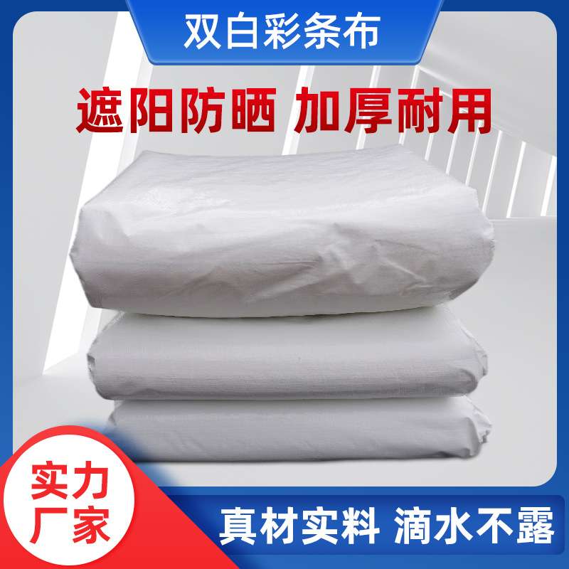 彩条布防雨工地防尘防水防晒加厚装修塑料篷布装饰遮阳白色吊顶帆