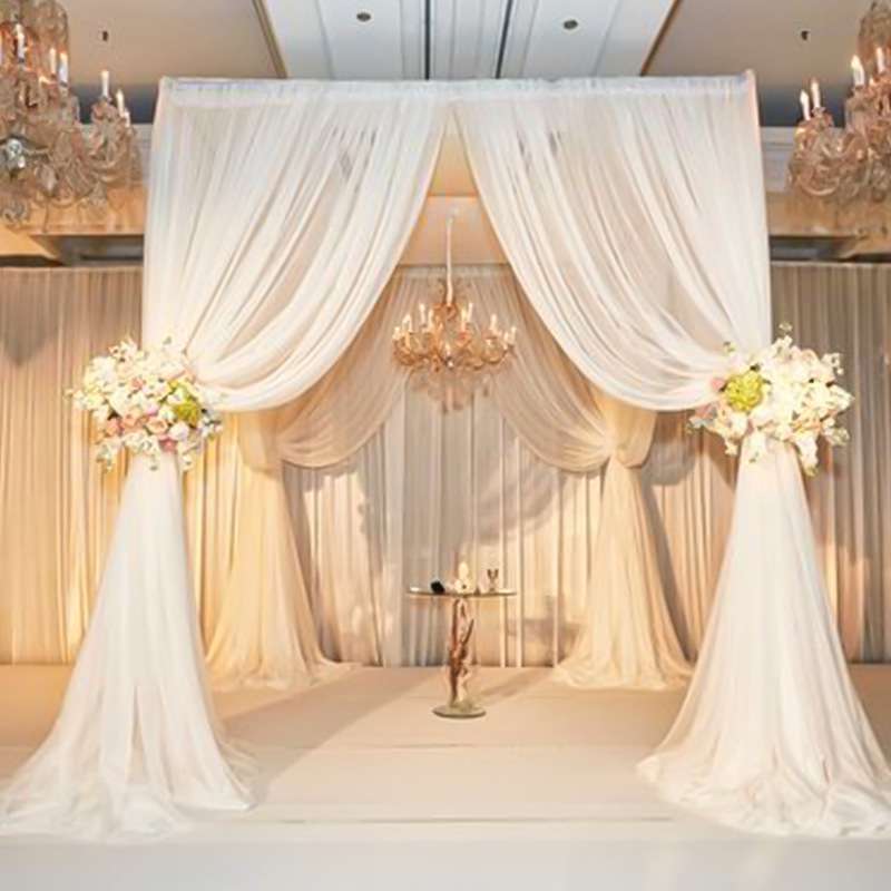 wedding Canopy加粗可伸缩铝管帷幕架婚礼拱门婚庆窗帘舞台背景架