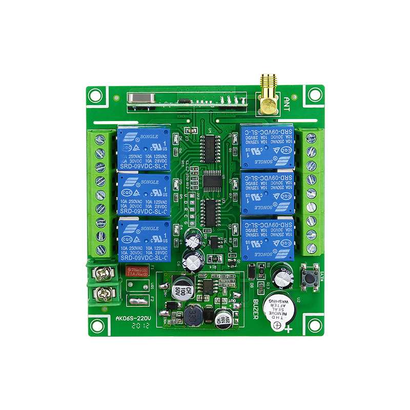 新款6路无线遥控开关12V-36V通用多功能接收控制器继电器电机马达