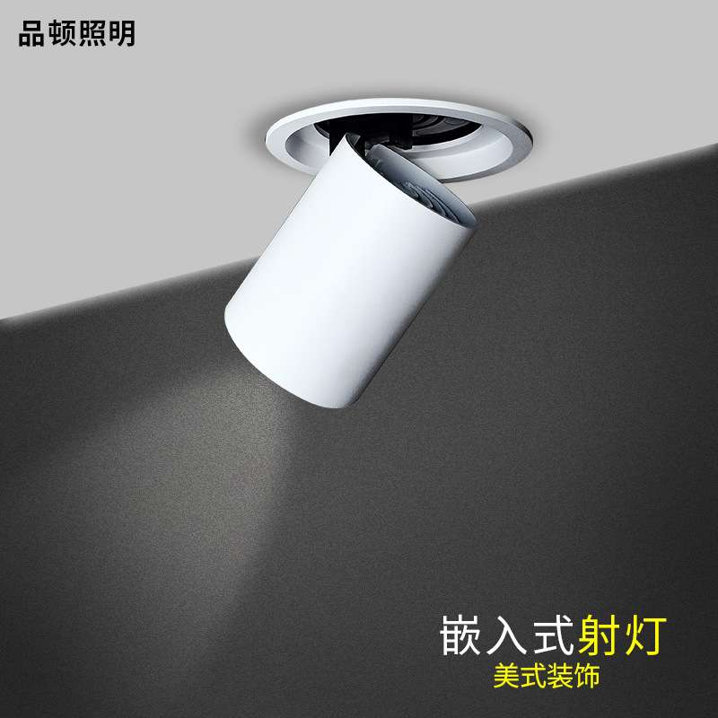 拉伸射灯豆胆摇头led嵌入式可调角天花灯室内酒店工程象鼻灯筒灯