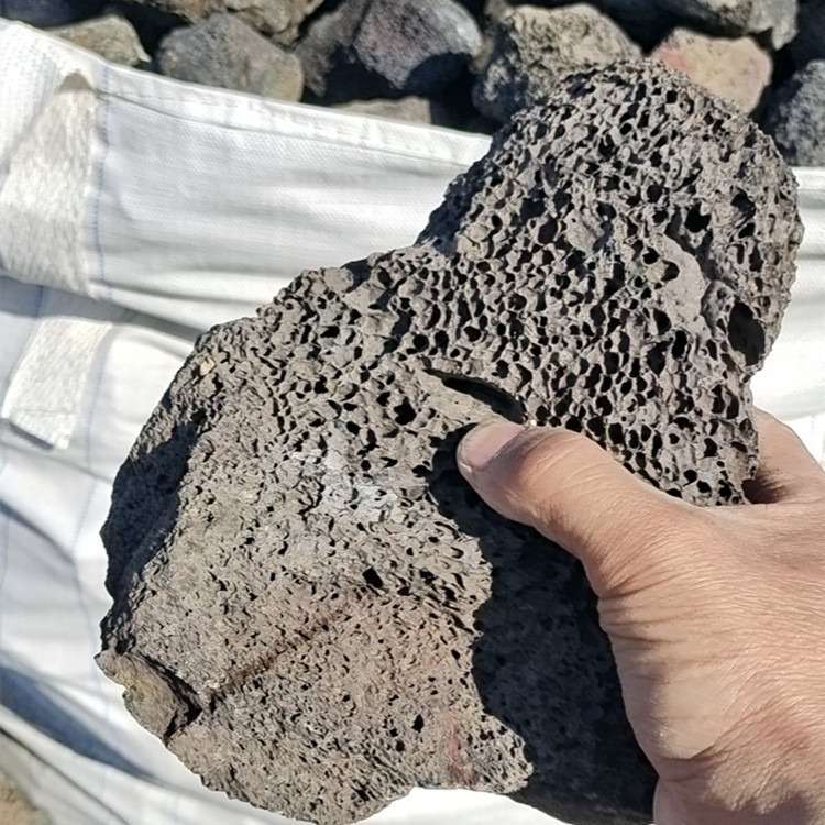 天然红色黑色火山事大块原石北方火岩石盆栽假山造景吸水石头