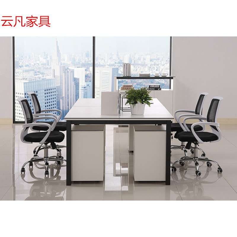 现代职员办公桌储藏柜员工桌屏风位自由组合财务桌