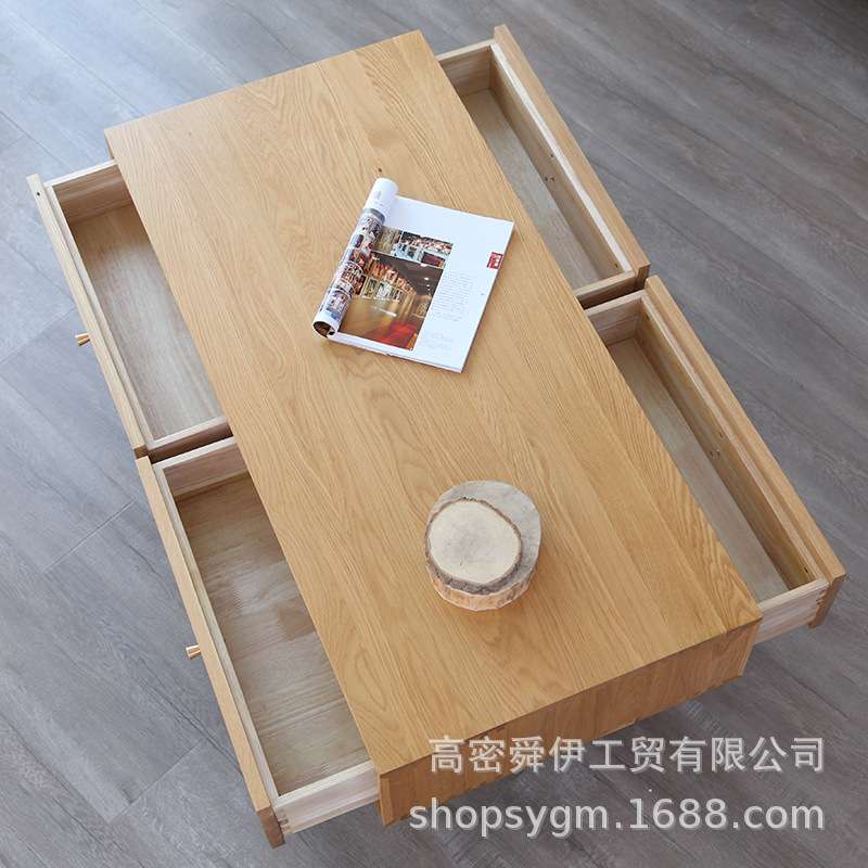 厂家全实木茶几日式云端桌子橡木咖啡桌北欧小户型客厅原木茶台