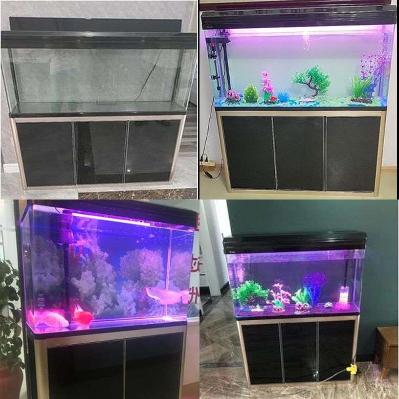 中小型鱼缸一整套套装家庭办公室带柜子热弯鱼缸客厅鱼缸家用全套