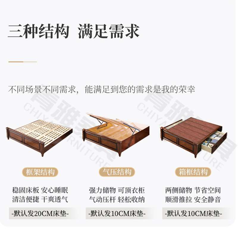 美式儿童床男孩女孩全实木床1.2米现代简约小户型单人床1.35m民宿