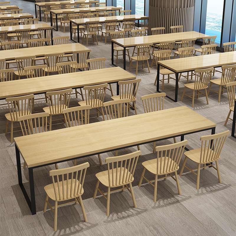 招标可用学校公司单位食堂餐桌椅商用面馆饭店快餐实木桌椅组合