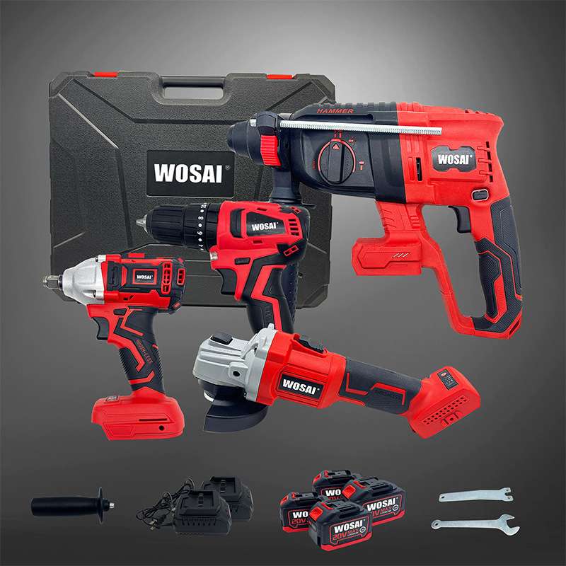 20V WOSAI无刷电动无绳工具组组合钻锤角磨机扭矩扳手电动工具组