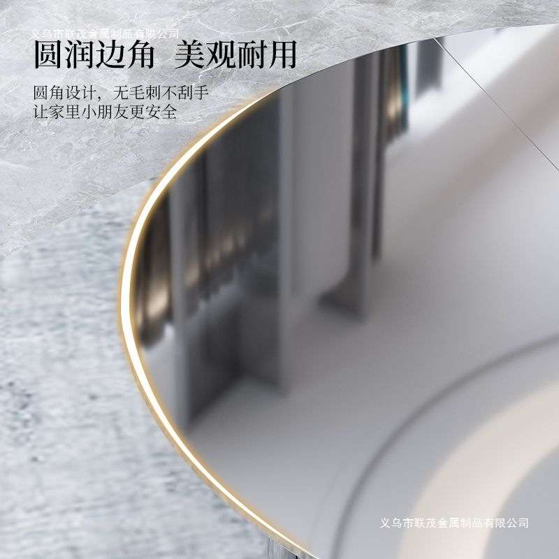 304加厚不锈钢折叠圆桌面带转盘家庭商用酒店户外吃饭圆桌餐桌