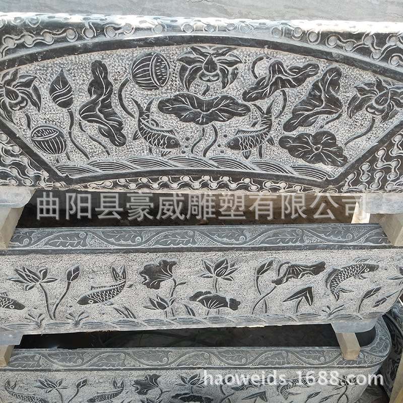 大理石石雕青石花盆仿古花岗岩庭院装饰摆件古典