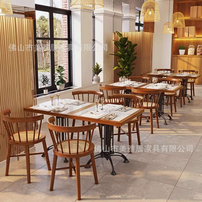 甜品店桌椅组合糖水铺蛋糕店餐桌椅咖啡厅酒吧小酒馆餐饮店小圆桌