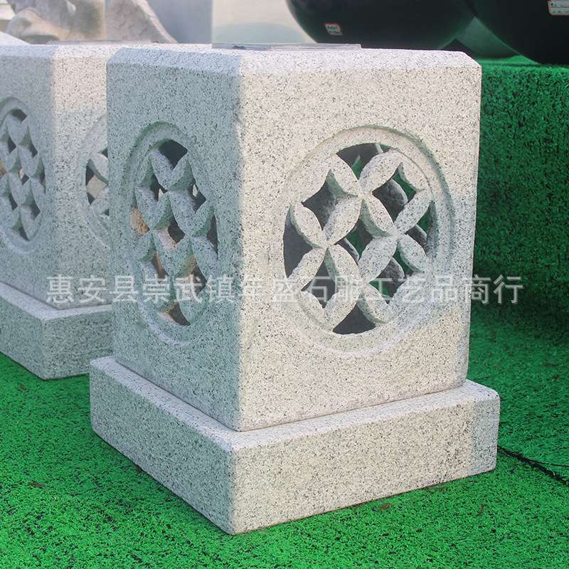 石雕太阳能石灯 仿古石灯 日式石灯笼 庭院园林大理石草坪石灯