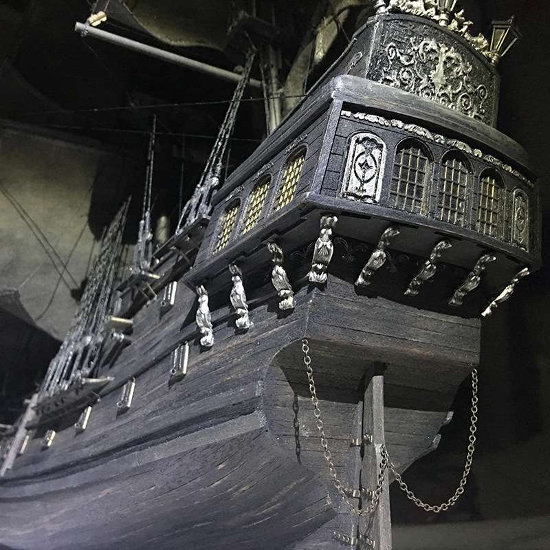 加勒比海盗完整版黑珍珠号套件帆船模型套件木质拼装黑珍珠黄金版