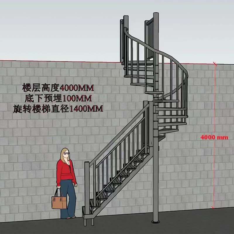 铝合金楼梯合金护栏栏杆别墅自建房专用室内阳台楼梯扶手护栏室外