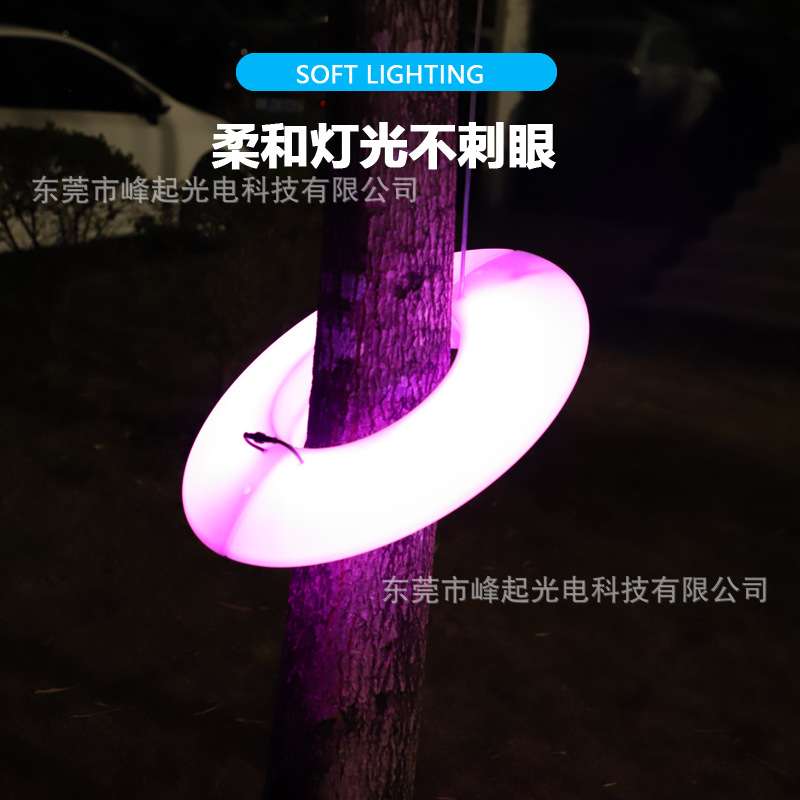 LED发光抱树灯七彩变色圆环挂树彩灯 户外防水别墅花园氛围景观灯
