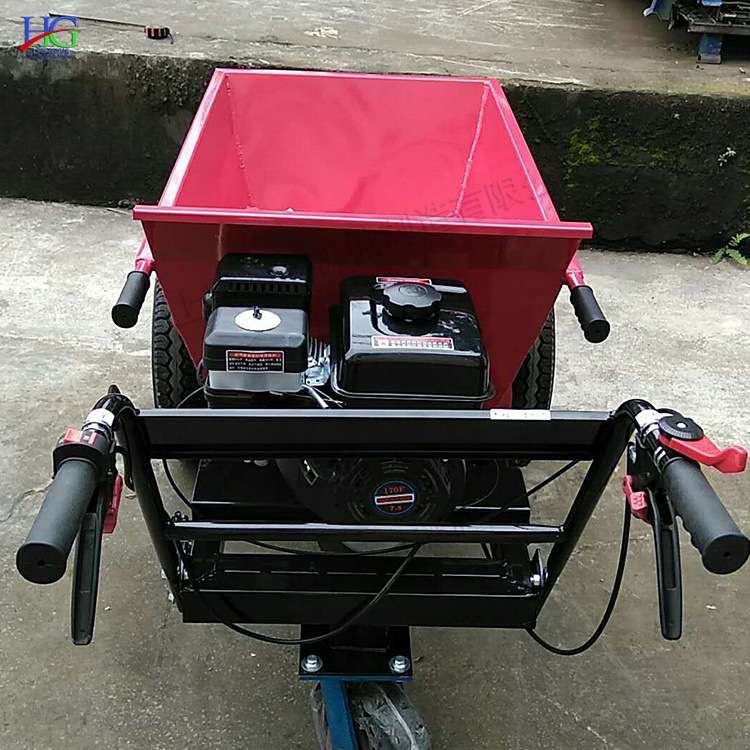 小型汽油推拉运输车 建筑工地三轮手推翻斗车 工地运料农用拉货车