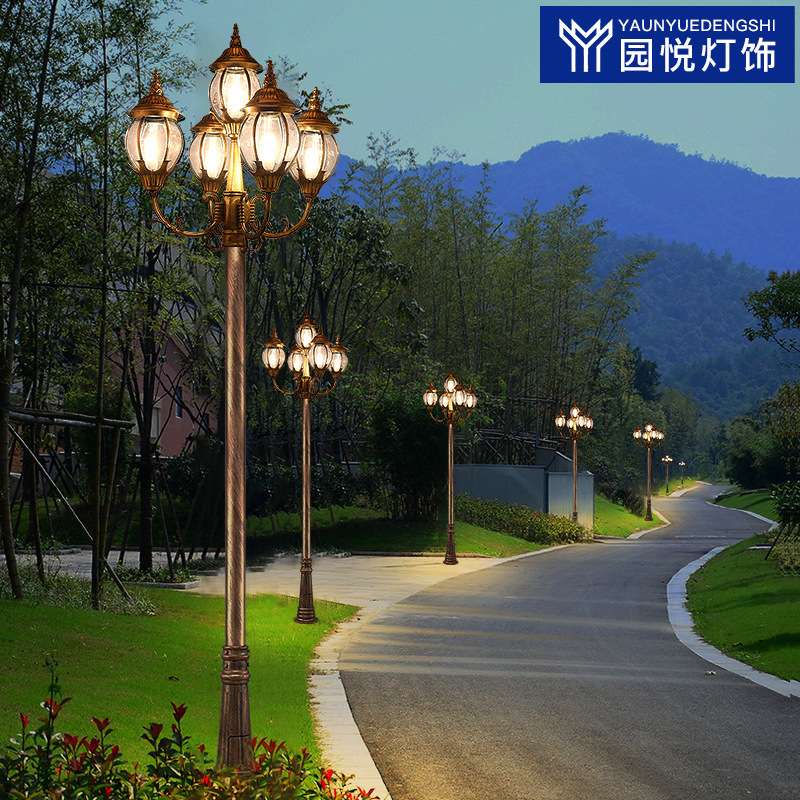 庭院灯led户外防水欧式仿古小区景观路灯花园别墅家用室外高杆灯