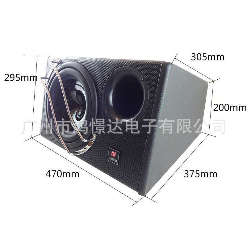 供应 洛威 LOWEI LW-002  10寸有源低音柜斜面型 带高频信号线插