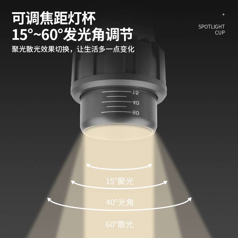 调焦侧发光cob灯杯E27螺口LED射灯光源餐饮专用高显色聚光灯泡