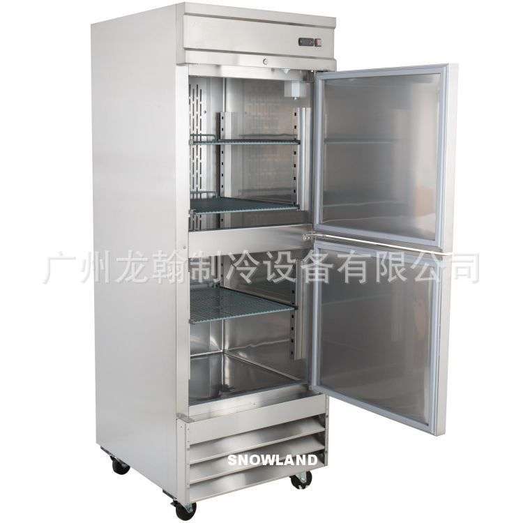 出口北美立式商用厨房冰箱厨房冷藏冷冻保鲜冷冻柜550L风冷冰柜