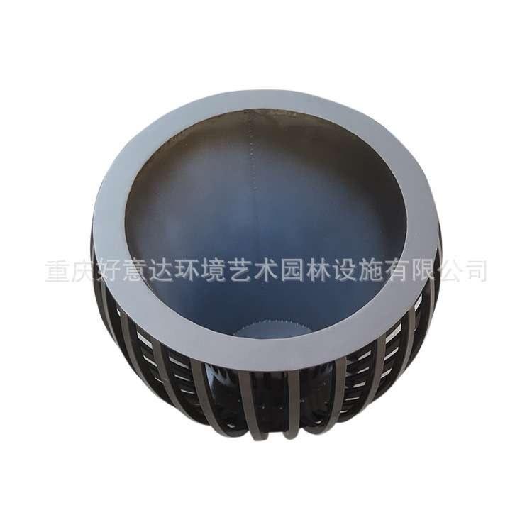 好意达厂家直销现代简约黑色铁艺花箱户外异形花钵广场商业街花盆
