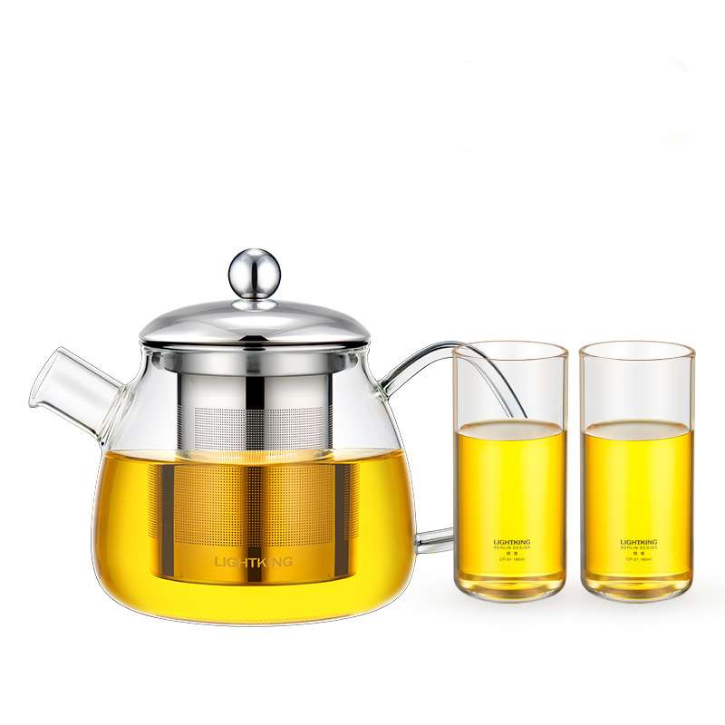 明尊G-20玻璃泡茶壶办公室茶具套装花茶杯过滤冲茶壶整套茶具家用